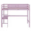 Lit mezzanine simple taille haute (bois d'hévéa) - barrière de sécurité, bureau intégré et échelle-1990254375