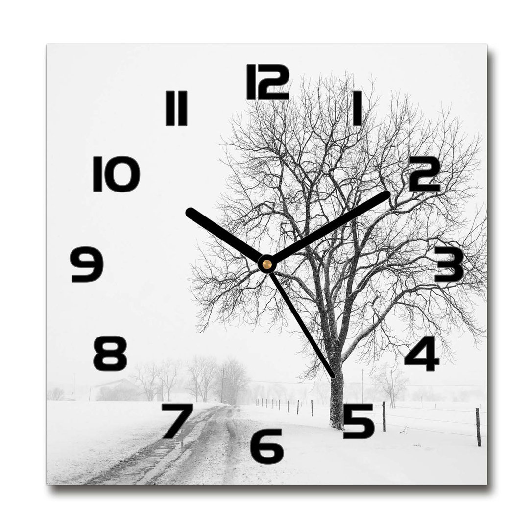 Analoge Wanduhr Jerney Winter Tree 60 cm Geräuschlos