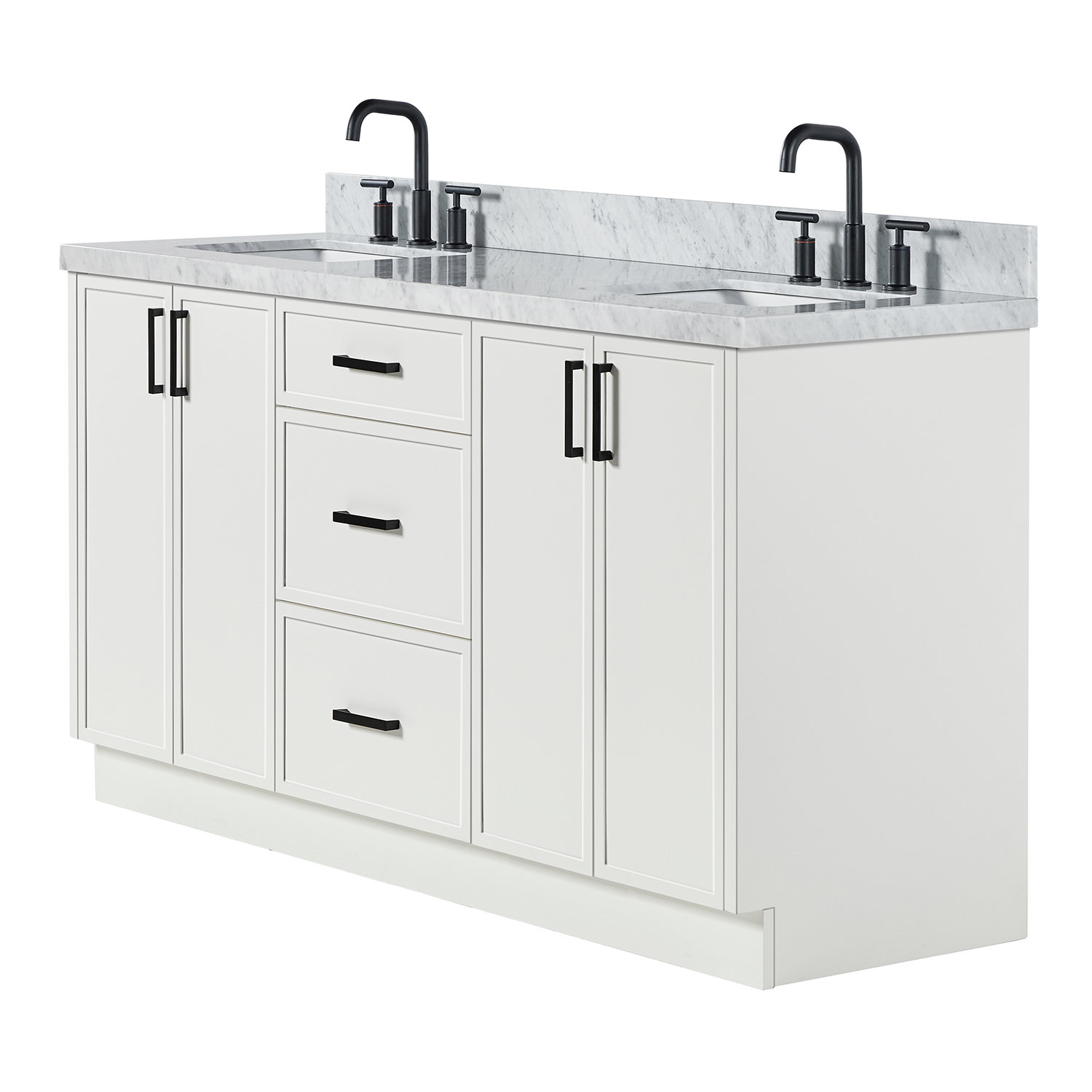 Ariel Bath Ariel Kelly 67 Inch Double Rectangular Sink Bathroom Vanity ...
