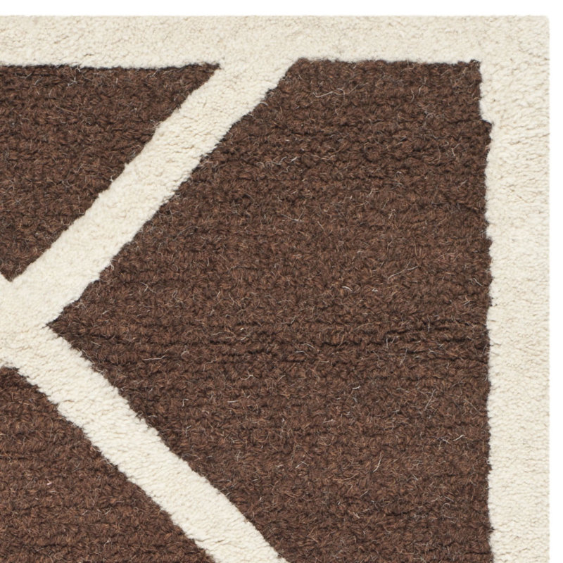 Sanyla Hand Tufted Wool Geometric Rug, Rectangle 2' x 3'