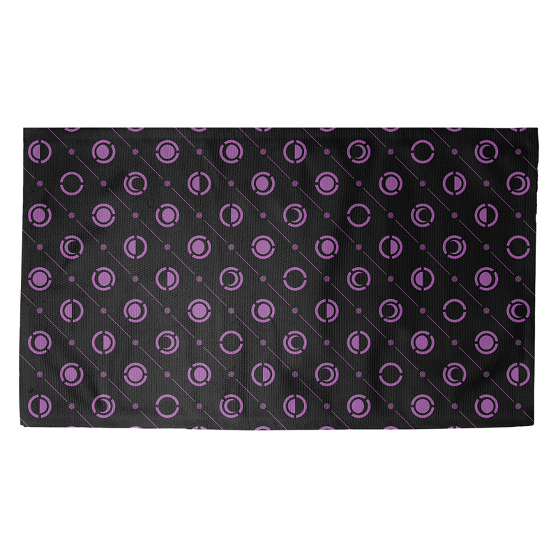 Tapis décoratif phases de lune noires/mauves, Rectangle 3 pi x 5 pi