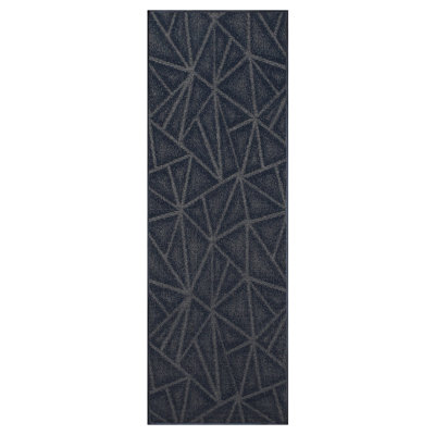 Tapis géométrique noir intérieur / extérieur