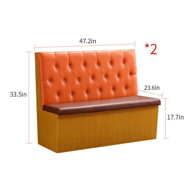 Banc rembourré en similicuir restaurant Cafe Burger Shop
