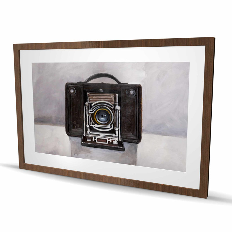 Old Camera - Gray Framed Matted Print for Home Decor