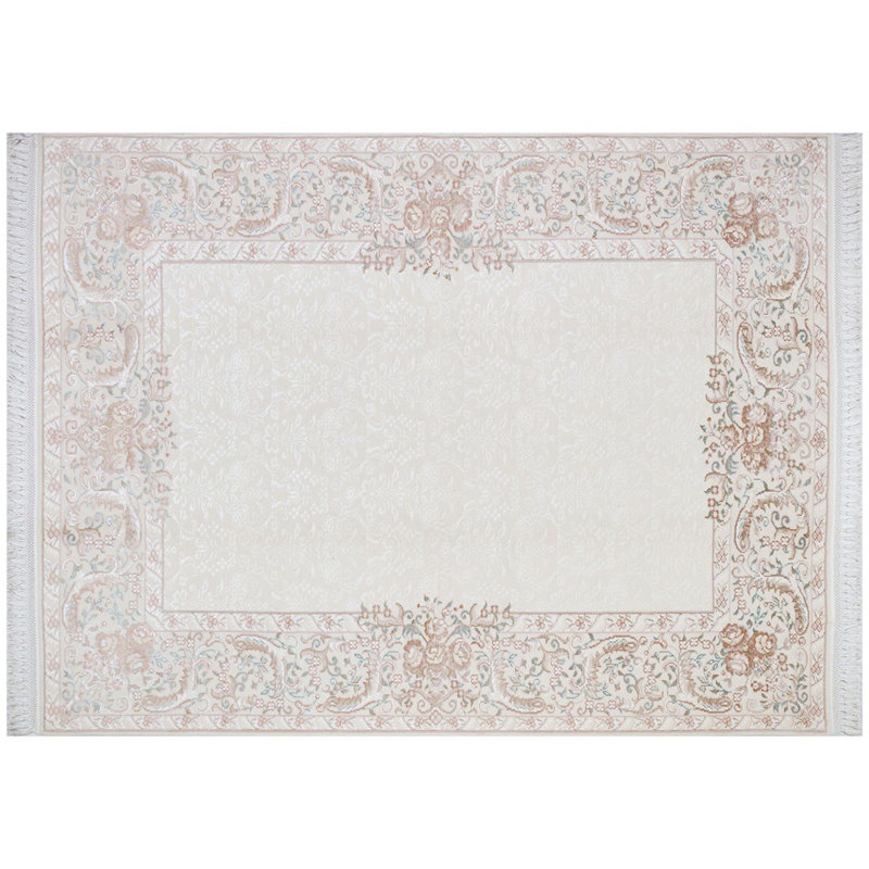 Tapis oriental turc rose en laine noué à la main