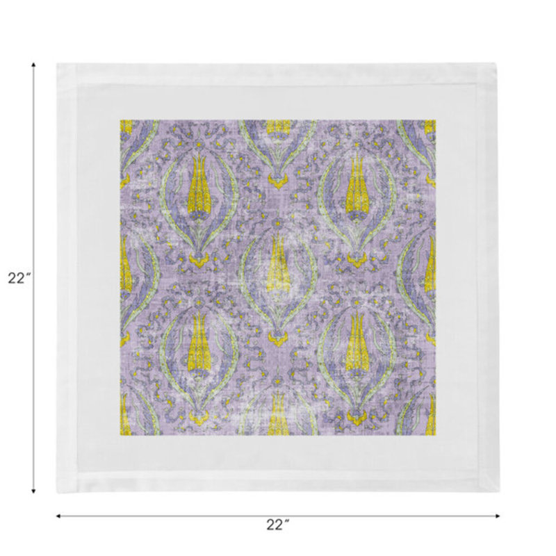 Byzantine Jewel Hemstitch 22" Linen/Cotton Napkin, Lilac