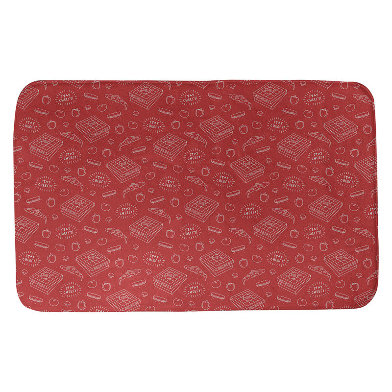 Tapis pour salle de bain Avicia, l 17 po x L 24 po, Rouge
