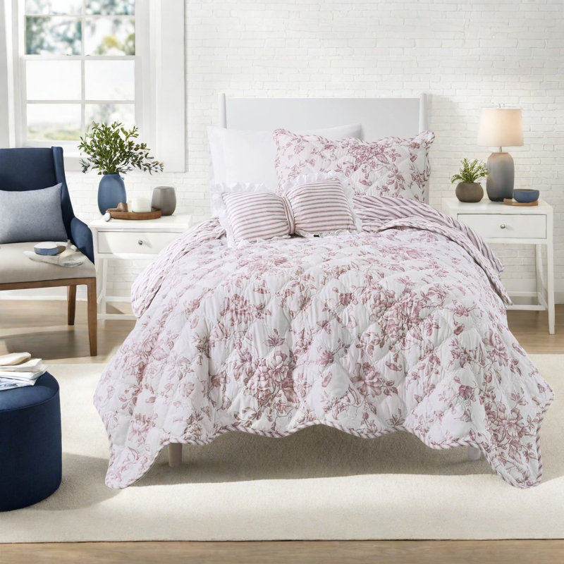 Ensemble de literie réversible, courtepointe florale en polyester TG pour maison moderne