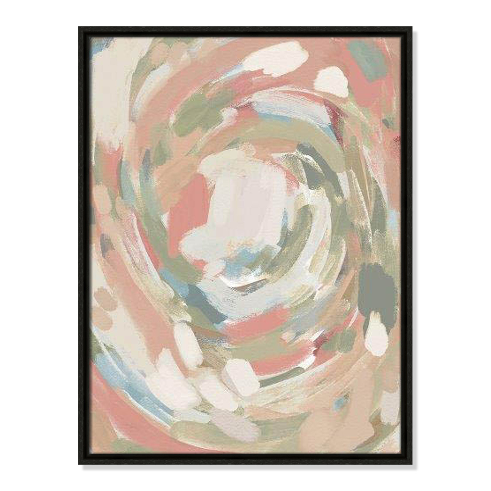 Carmelo Abstract Energy Spring Colors Framed On Canvas by Leah Straatsma Print, Espresso, 25.5" H x 19.5" W x 2" D