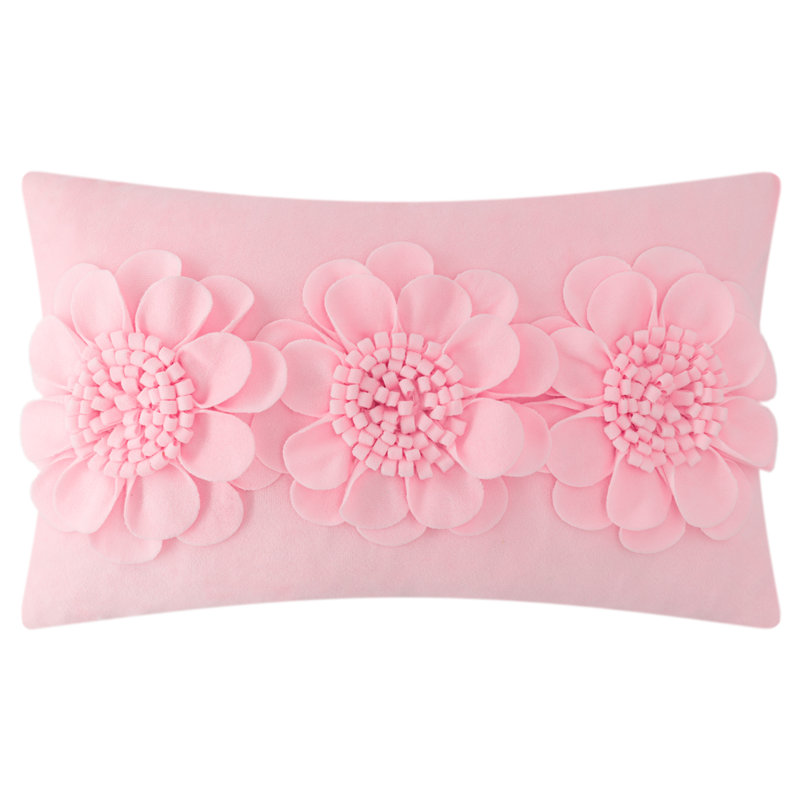  Sunflower Lumbar Rectangular Indoor/Outdoor Pillow Cover, Pink