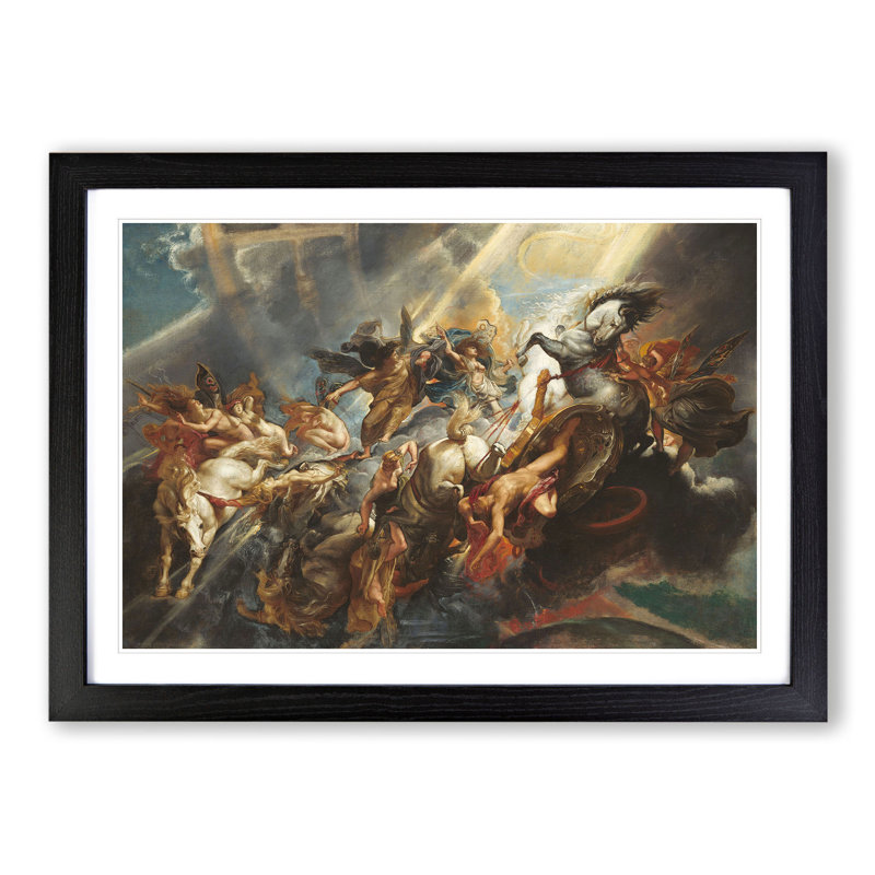 The Fall of Phaeton by Peter Paul Rubens - Picture Frame Painting, 36cm H x 48cm W x 2cm D, Black