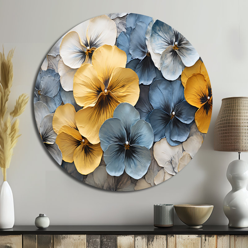 Pakswith - Art floral rond en métal, H 23 po x l 23 po