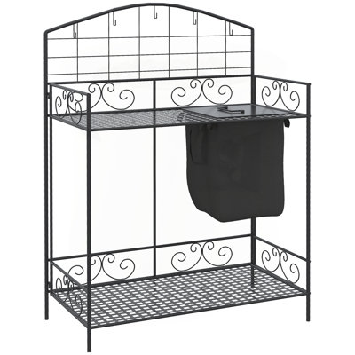Versatile Folding Garden Workbench with Multiple Functionalities for Outdoor Use