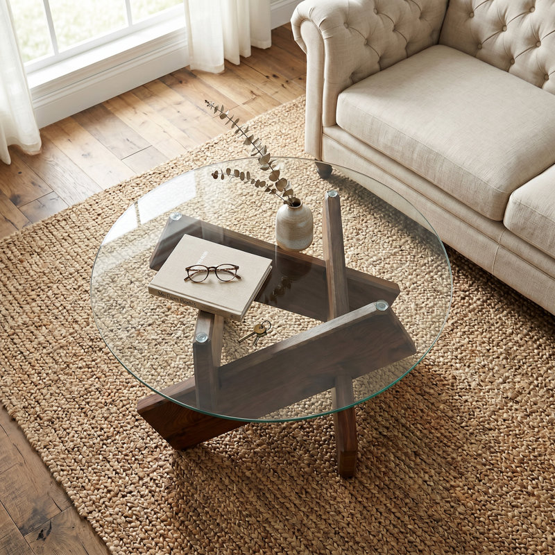 Table basse 33,4 pouces Modern Farmhouse, Noyer