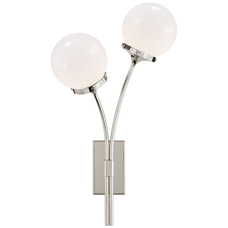 kate spade new york Prescott Left Sconce, Polished Nickel, White Glass