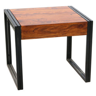 Shipra Solid Wood Pedestal End Table
