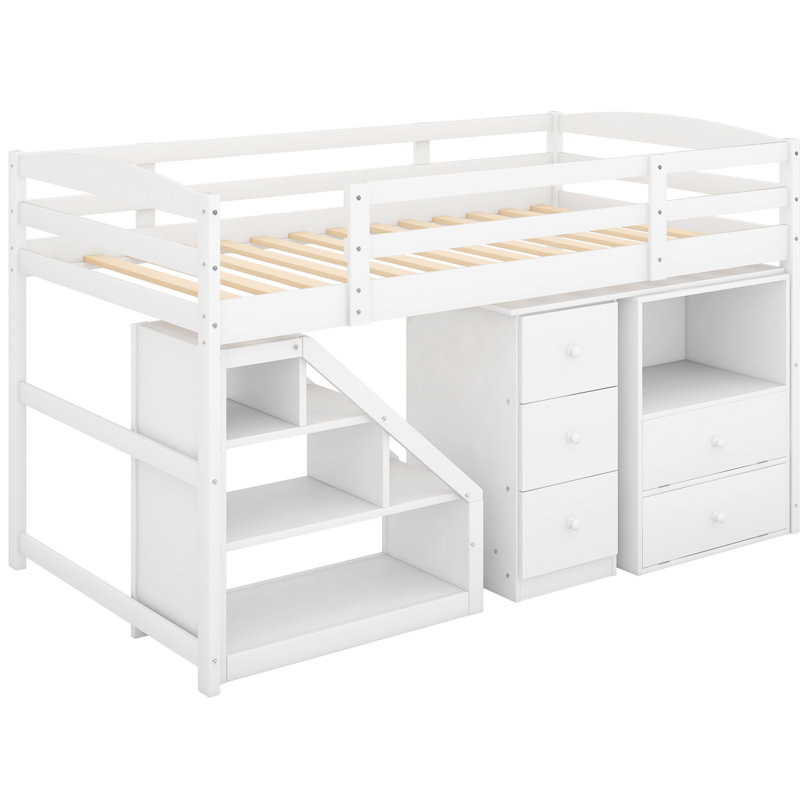 Lit avec rangement Hena, Blanc