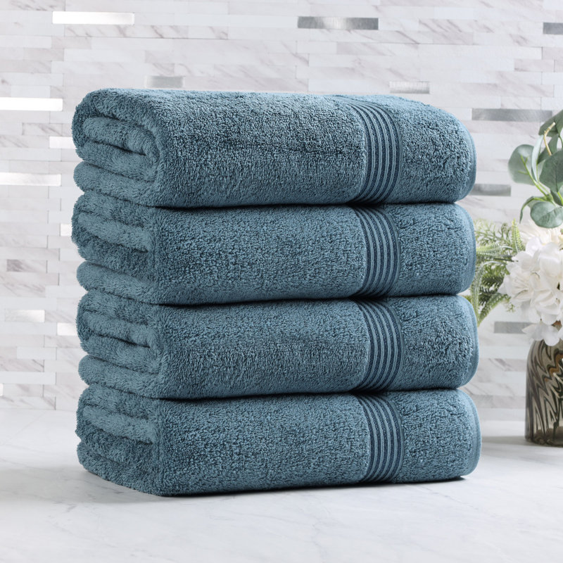 Serviette de bain luxueuse en coton doux et absorbant Oleg Heritage, Saphire