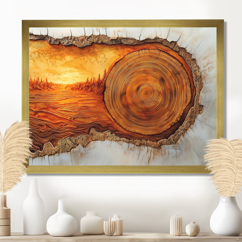 «Genelia Sunrise Tree In Forest Landscape II», art mural forêt, Reproduction encadrée d'une seule photo, H 12 po x l 20 po