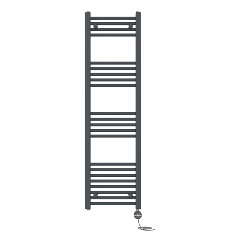 Dorinda  Straight Towel Rail Heated Towel Rails, 140cm H x 40cm W x 3cm D, Anthracite