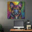  «Wouf German Shepherd» par Rich Monet, art mural en métal, 36 po x 36 po-856895875