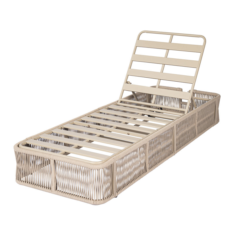 Chaise longue d'extérieur réglable en corde tissée avec coussin Ocevia