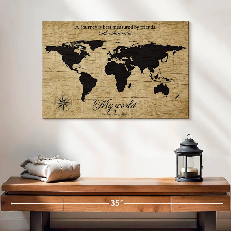 My World I Push Pin World Milstead, H 16 po x l 24 po