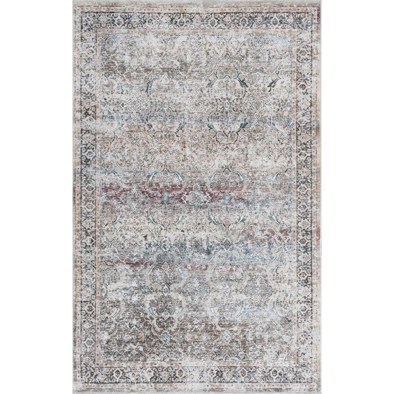 Jaelyne Boho Machine Washable Green Oriental Area Rug, Rectangle 2'7" x 4'
