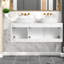 Meuble-lavabo suspendu moderne de 122 cm (48 po) avec lavabo, contreplaqué blanc lustré