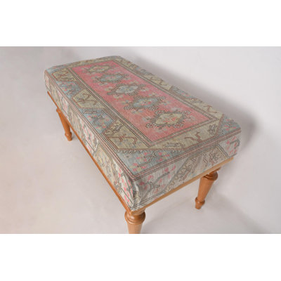 Pink Bench, Blue Bench, Ottoman Bench, Pink Floral Bench, Turkish Rug Bench, Floral Bench, Home Decor, Modern Bench, Living Room Decor,
