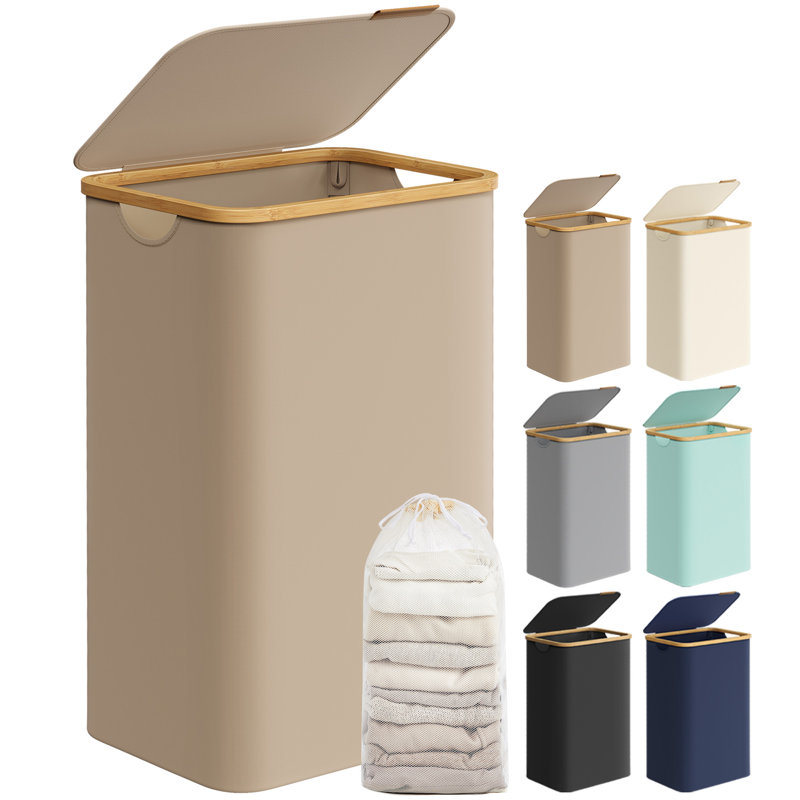 Laundry Hamper with Handles, Camel Brown