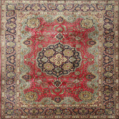 Tapis traditionnel brun / rouge Dhiraj