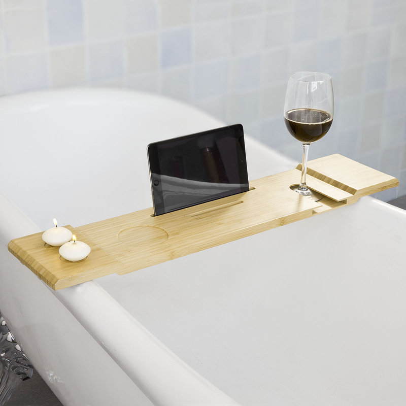 Carruth Bamboo Bath Caddy, 2.5cm H x 70cm W x 15cm D
