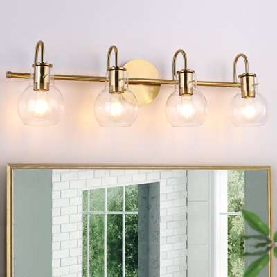 Bathroom Vanity Light with Clear Glass Shade for Bathroom