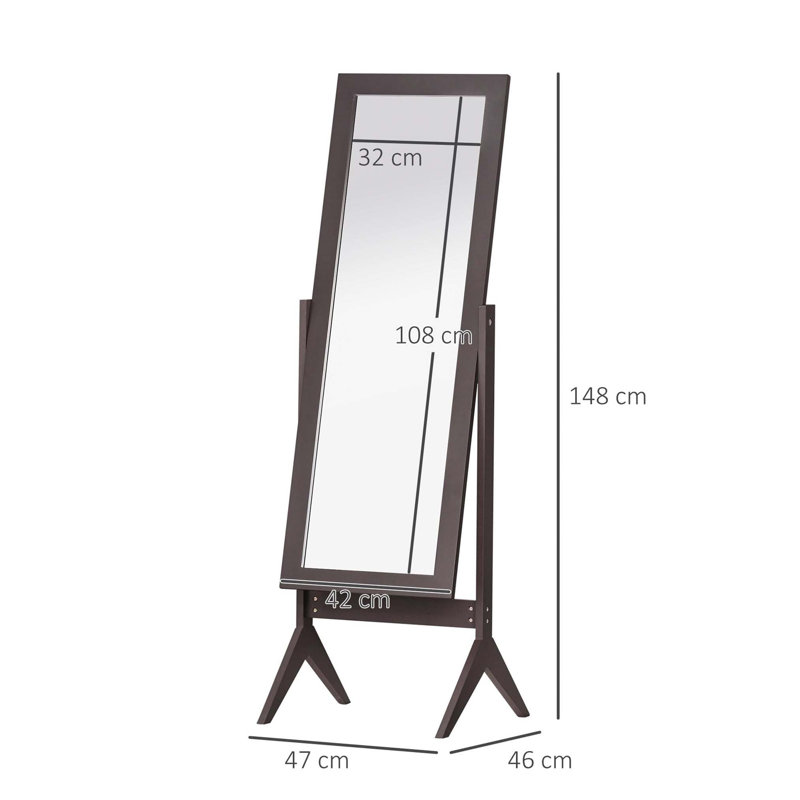 Demetrias Rectangle Floor Mirror, Brown