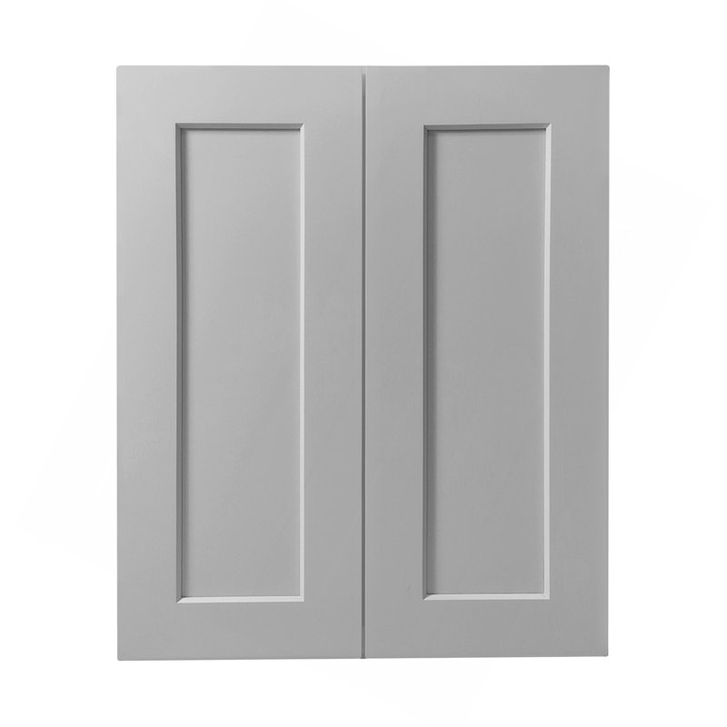 Armoire murale à porte simple en bois massif avec 2 portes et 2 tablettes pour le rangement de la cuisine, de la salle de bain, de la buanderie et des tablettes réglables prêtes à assembler (l 27 po x P 12 po x H 36 po) （SEULEMENT UNE PIÈCE）