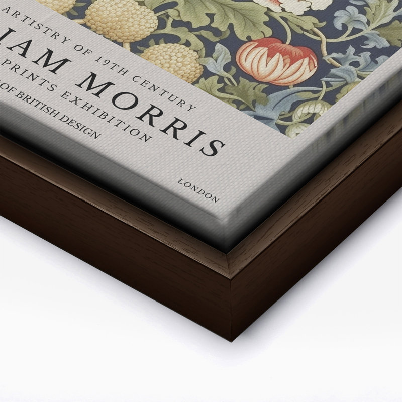 William Morris - Voleur de fraises n ° 3, Canvas, Brown Framed, 11"H x 14"W