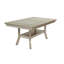 Table de salle à manger en bois d'hévéa au fini argenté, plateau central en verre, 1 pièce, avec tablette, mobilier de salle à manger
