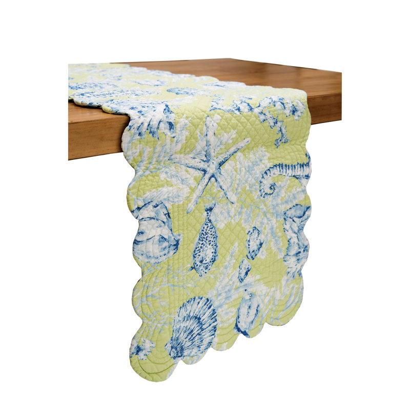 Kyzer Chandler Cove Cotton Table Runner, Green