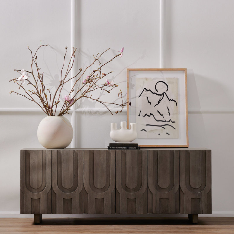 Rivka Media Console, Aged Gray