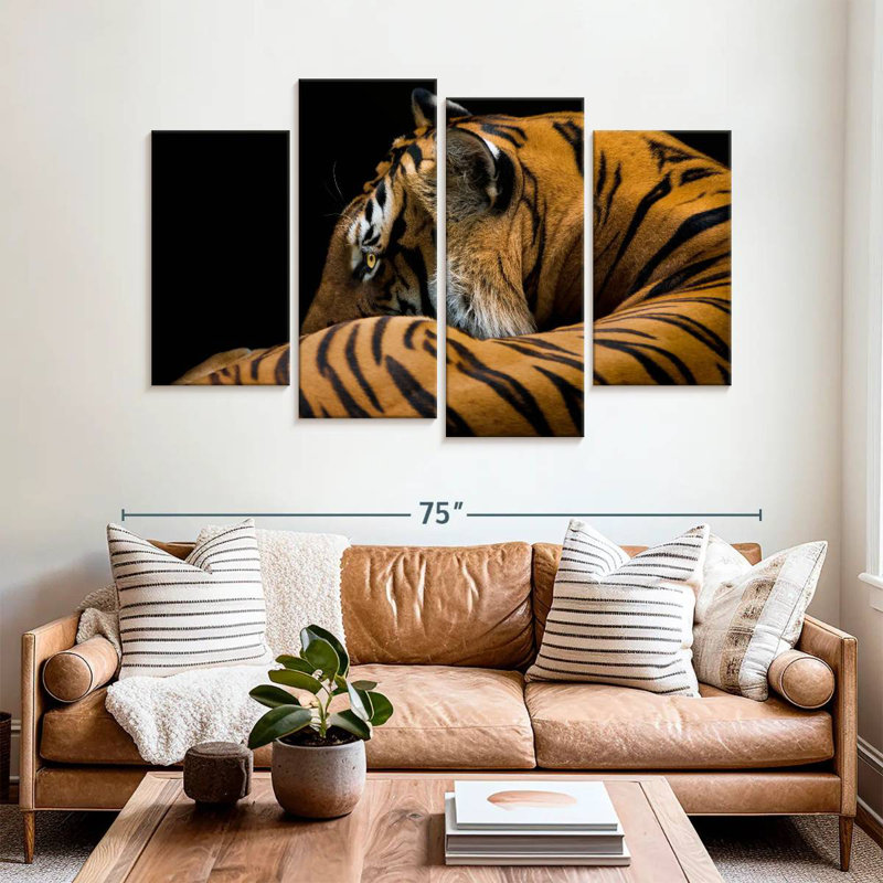 Tigre majestueux Brampt, H 42 po x l 68 po
