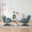 Fauteuil d'appoint pivotant rembourré et capitonné-139374656