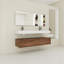 Meuble-lavabo mural de 60 po avec lavabo en résine, tiroir à fermeture en douceur et fixation flottante