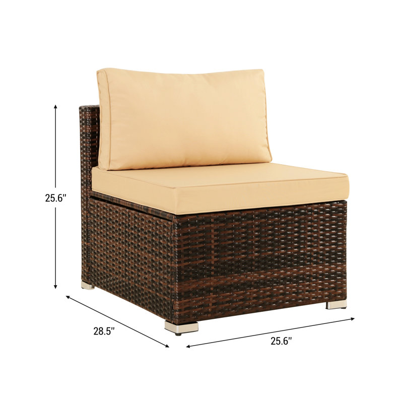 Ensemble de mobilier d'extérieur en osier PE, canapé modulaire en rotin de patio avec coussins