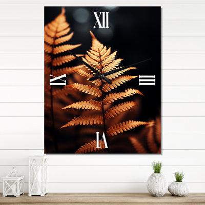 Horloge murale Ferns Copper Glow II - Floral