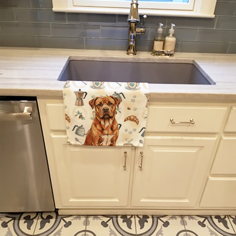 Serviette de cuisine Coffee Bar, Acajou Dogue de Bordeaux