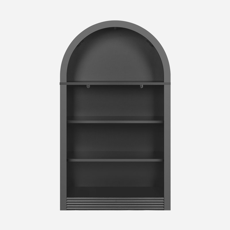 Small Black Bookcase Arched Bookshelf