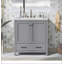 Meuble-lavabo gris 30 po avec lavabo simple et armoire encastrée Combo