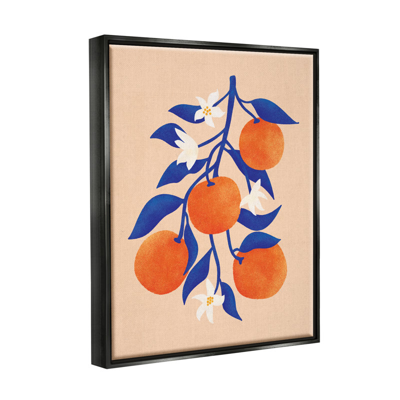 «Orange Tree» par JJ Design House LLC, Cadre flottant noir de jais, H 21 po x l 17 po x P 1,7 po
