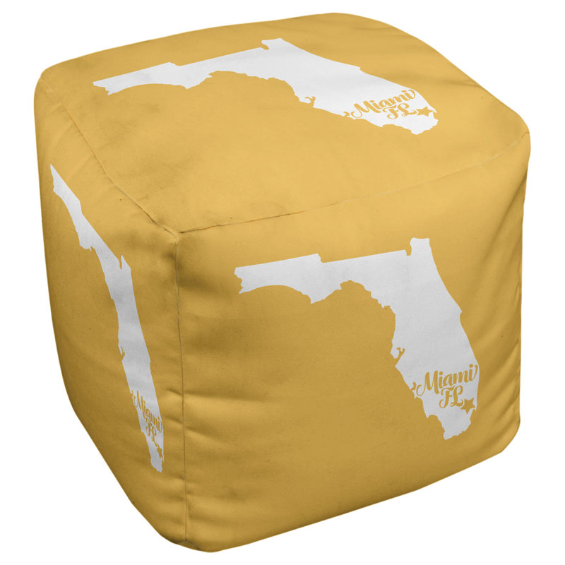 Repose-pieds cube en floride miami, Jaune